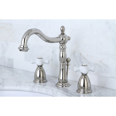 Elements of Design EB1976PX Widespread Bathroom Faucet with Brass Pop-Up, Polished Nickel
