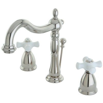 Elements of Design EB1976PX Widespread Bathroom Faucet with Brass Pop-Up, Polished Nickel