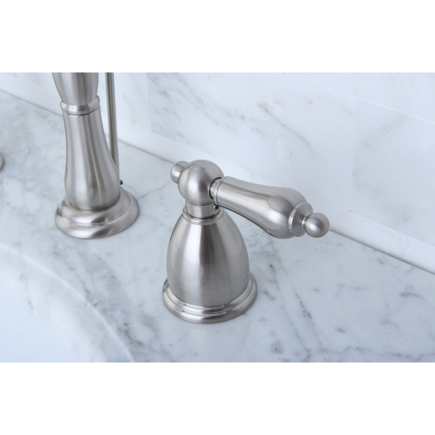 Elements of Design EB1978AL Widespread Bathroom Faucet with Plastic Pop-Up, Brushed Nickel