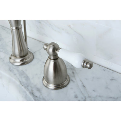 Elements of Design EB1978PL Widespread Bathroom Faucet with Plastic Pop-Up, Brushed Nickel