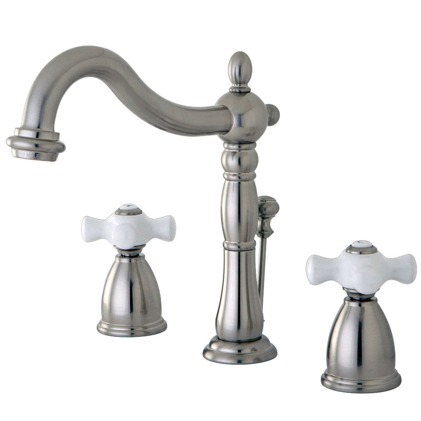 Elements of Design EB1978PX Widespread Bathroom Faucet with Plastic Pop-Up, Brushed Nickel