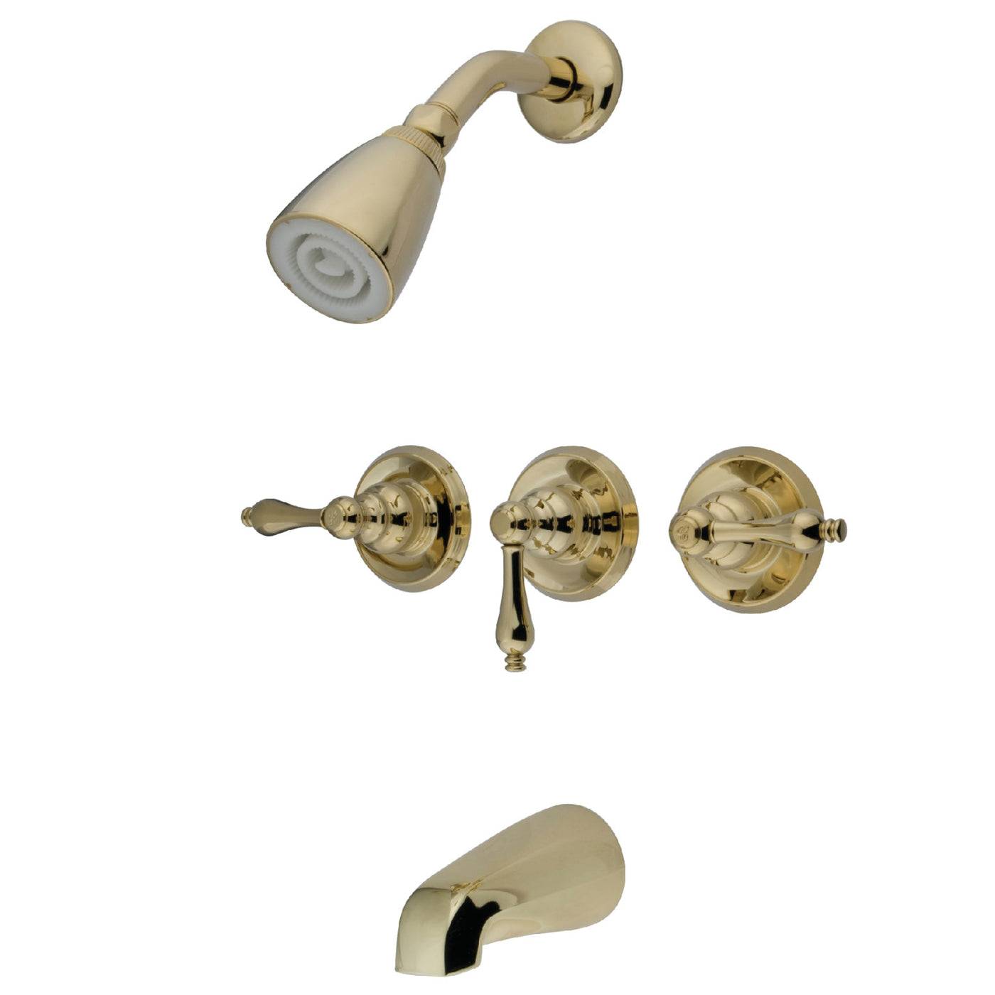 Elements of Design EB232AL Three-Handle Tub and Shower Faucet, Polished Brass