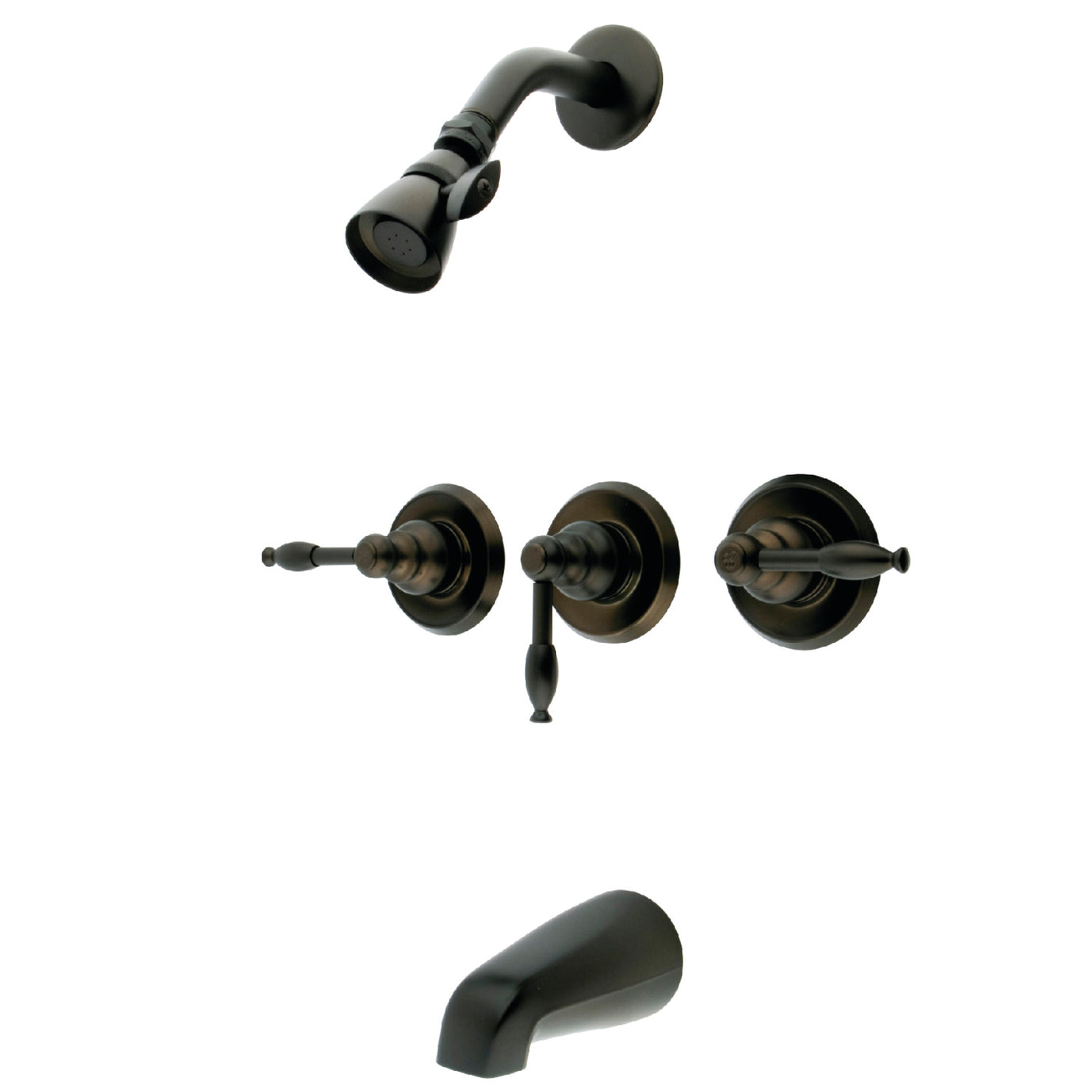 Elements of Design EB235KL Three-Handle Tub and Shower Faucet, Oil Rubbed Bronze