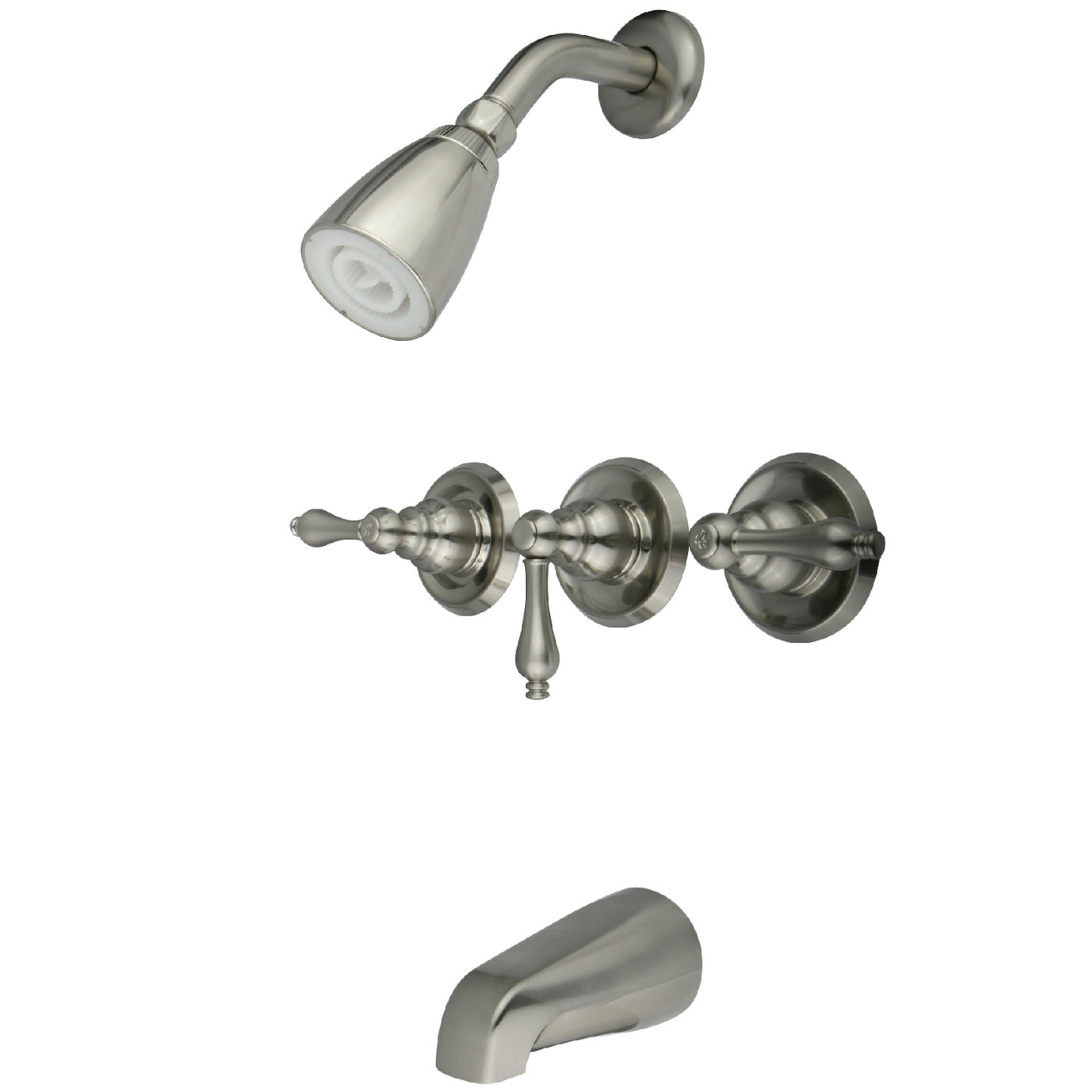 Elements of Design EB238AL Three-Handle Tub and Shower Faucet, Brushed Nickel