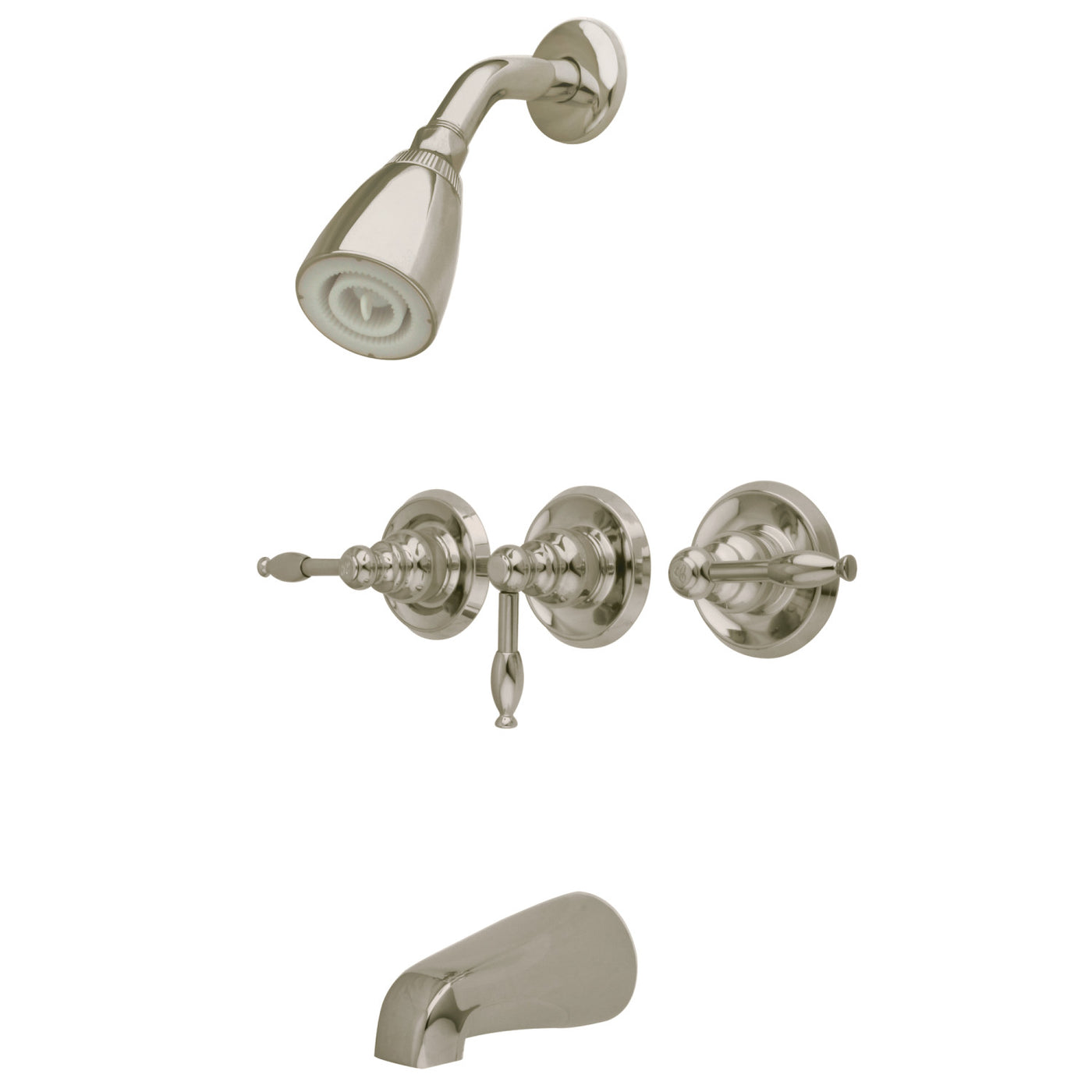 Elements of Design EB238KL Three-Handle Tub and Shower Faucet, Brushed Nickel