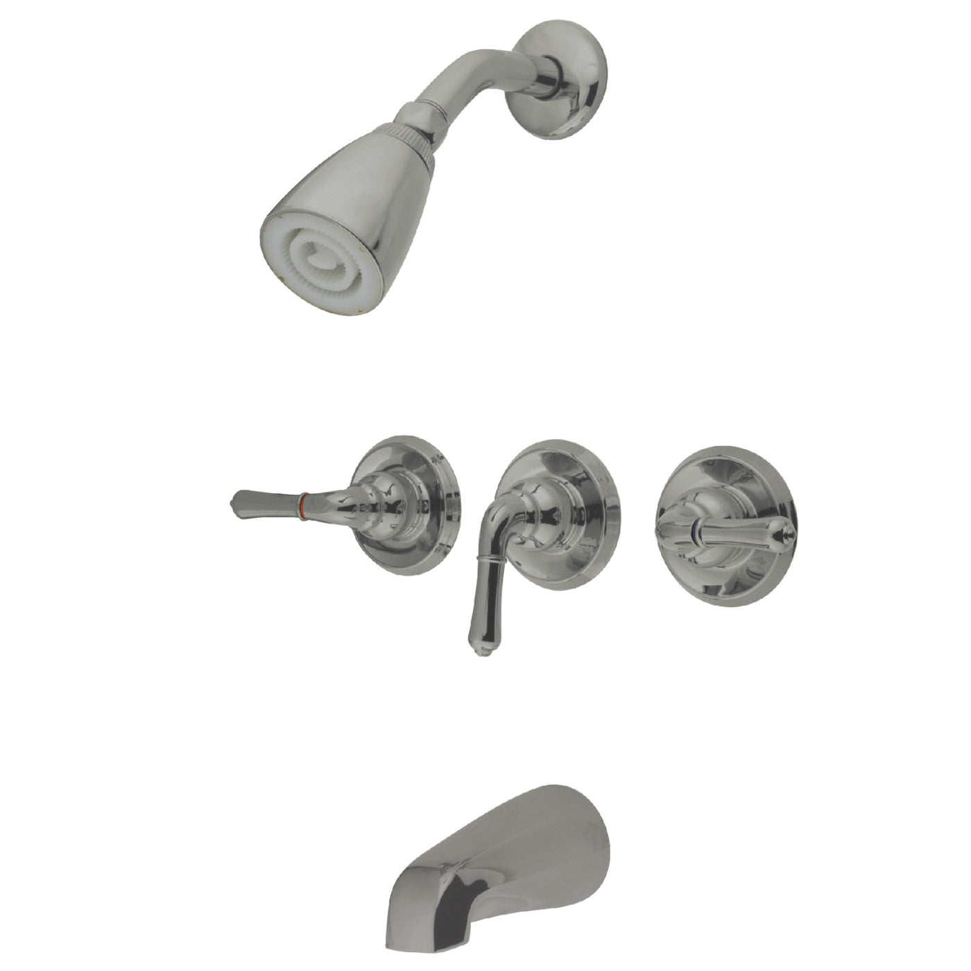 Elements of Design EB238 Three-Handle Tub and Shower Faucet, Brushed Nickel