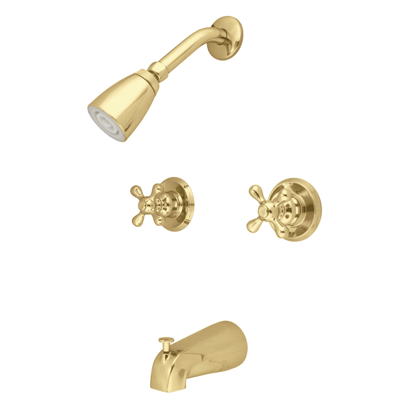 Elements of Design EB242AX Two-Handle Tub and Shower Faucet, Polished Brass