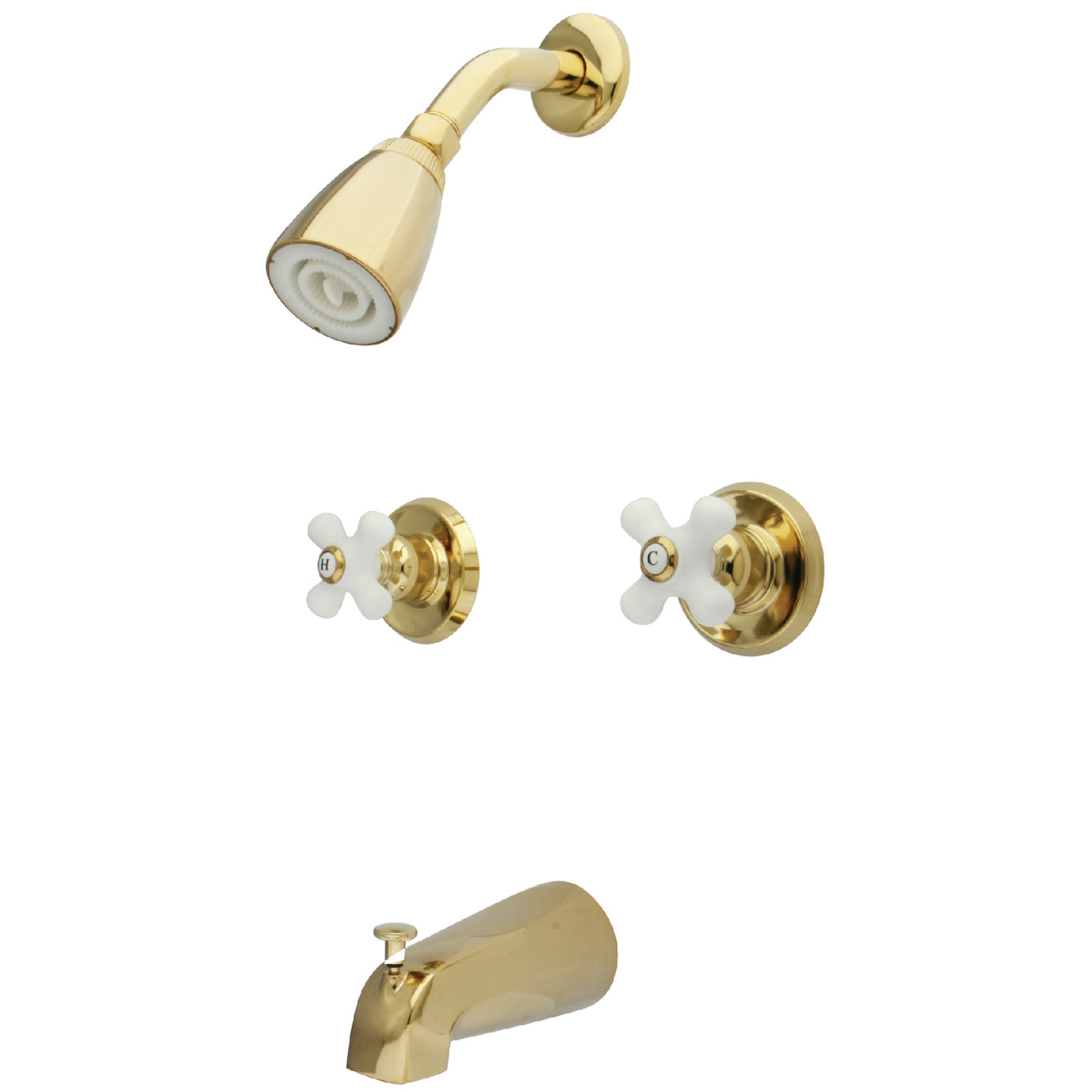 Elements of Design EB242PX Tub and Shower Faucet, Polished Brass