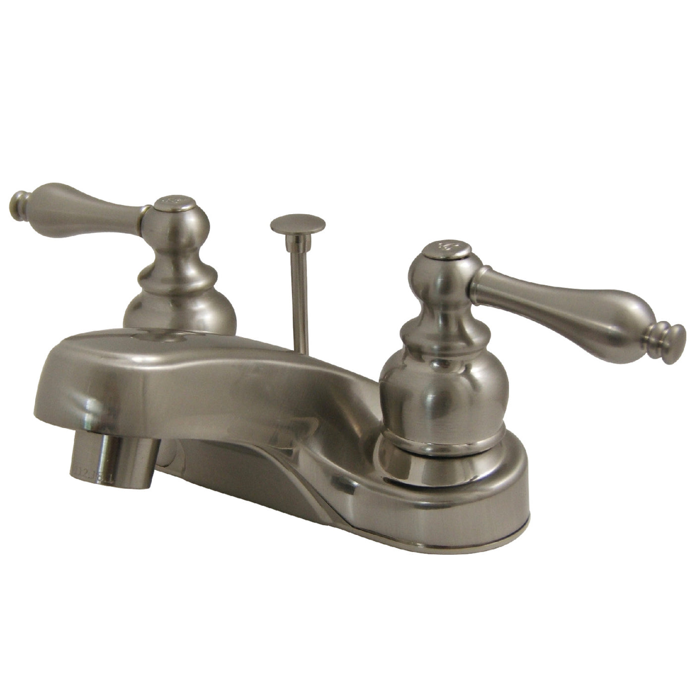 Elements of Design EB258AL 4-Inch Centerset Bathroom Faucet with Brass Pop-Up, Brushed Nickel