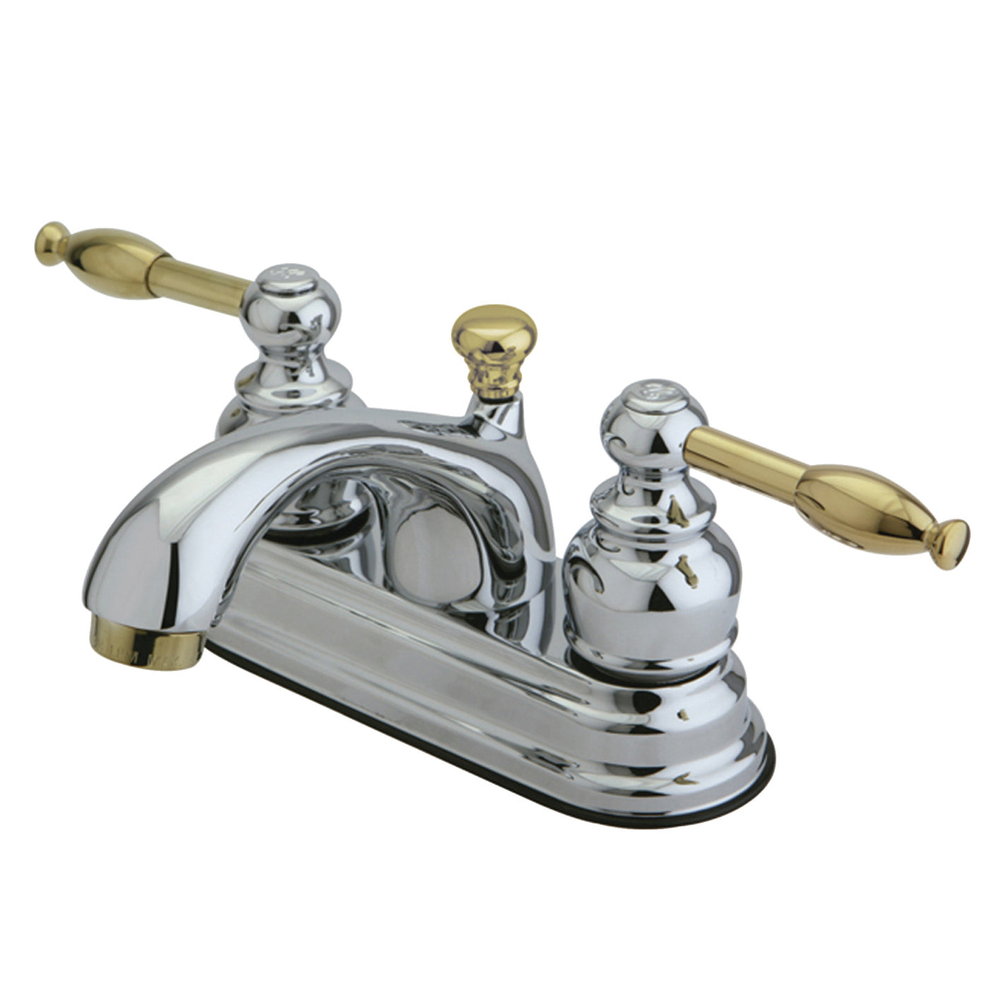 Elements of Design EB2604KL 4-Inch Centerset Bathroom Faucet, Polished Chrome/Polished Brass