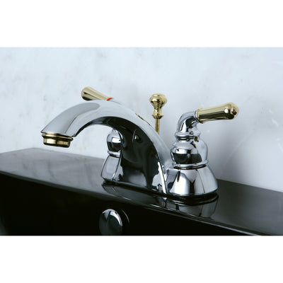 Elements of Design EB2624 4-Inch Centerset Bathroom Faucet, Polished Chrome/Polished Brass