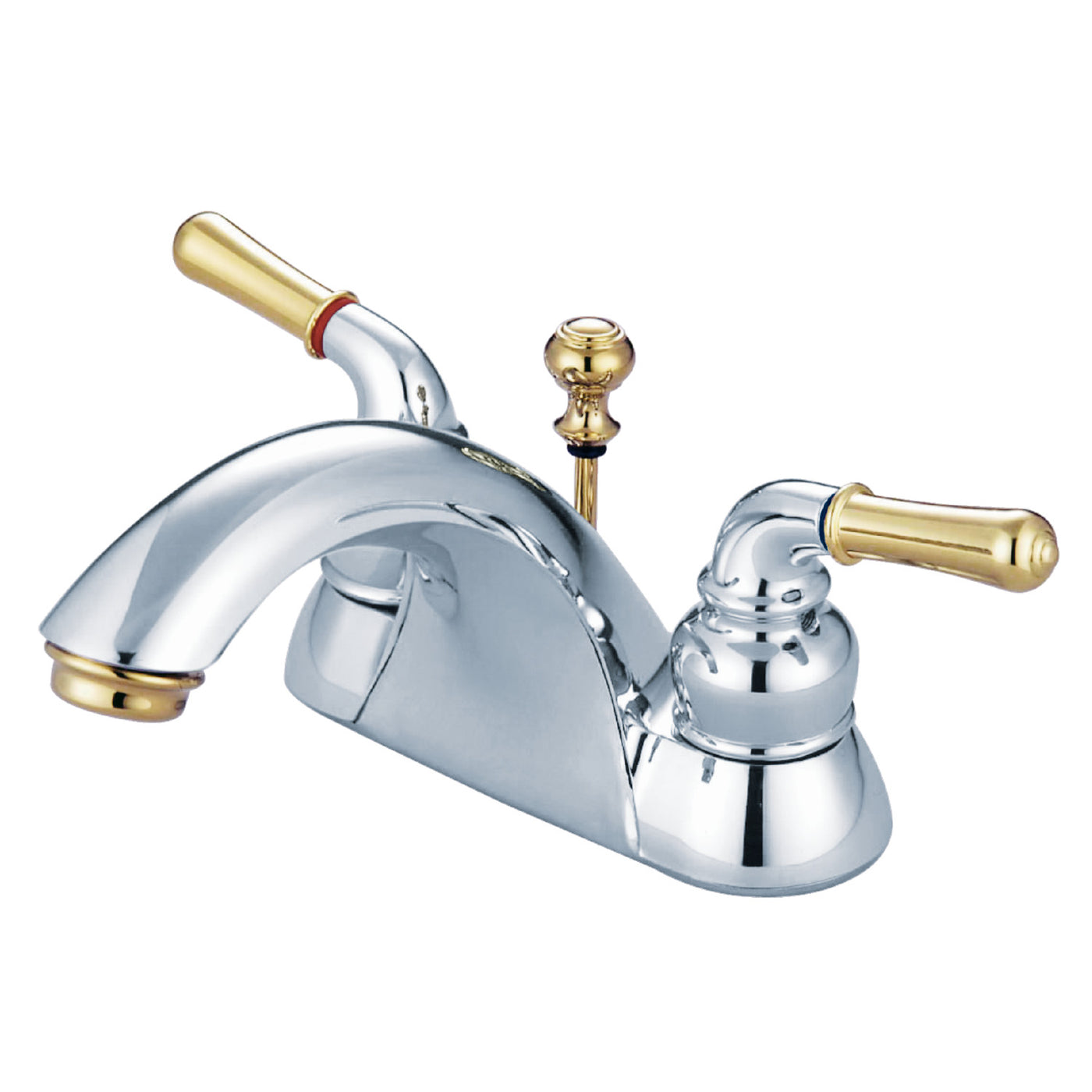 Elements of Design EB2624B 4-Inch Centerset Bathroom Faucet, Polished Chrome/Polished Brass