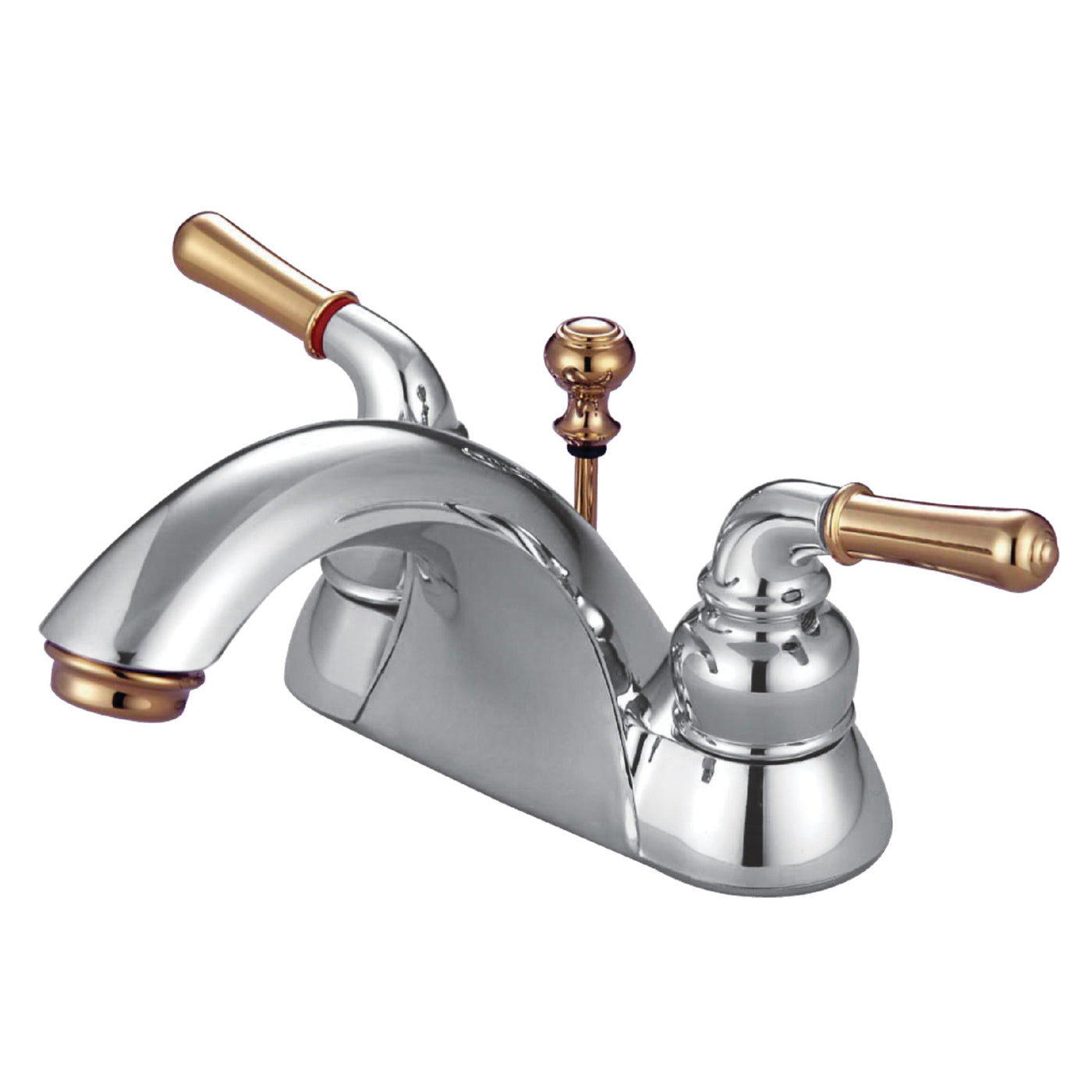 Elements of Design EB2624 4-Inch Centerset Bathroom Faucet, Polished Chrome/Polished Brass