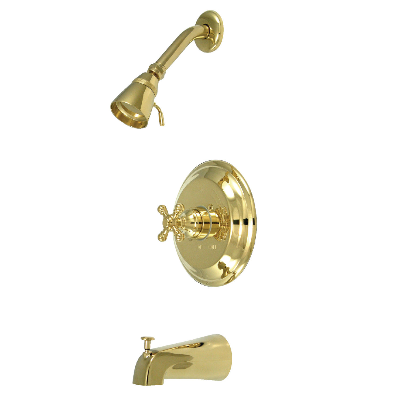 Elements of Design EB2632BX Tub and Shower Faucet, Polished Brass