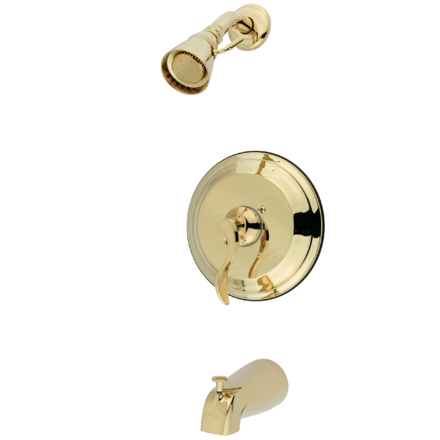 Elements of Design EB2632DFL Tub and Shower Faucet, Polished Brass