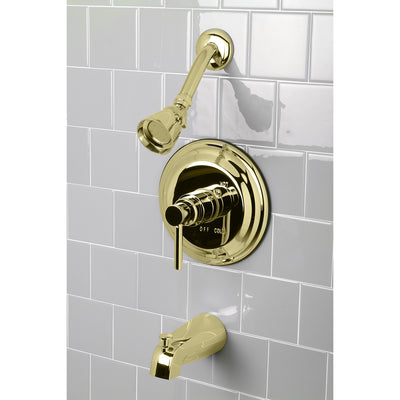 Elements of Design EB2632DL Pressure Balance Tub and Shower Faucet, Polished Brass