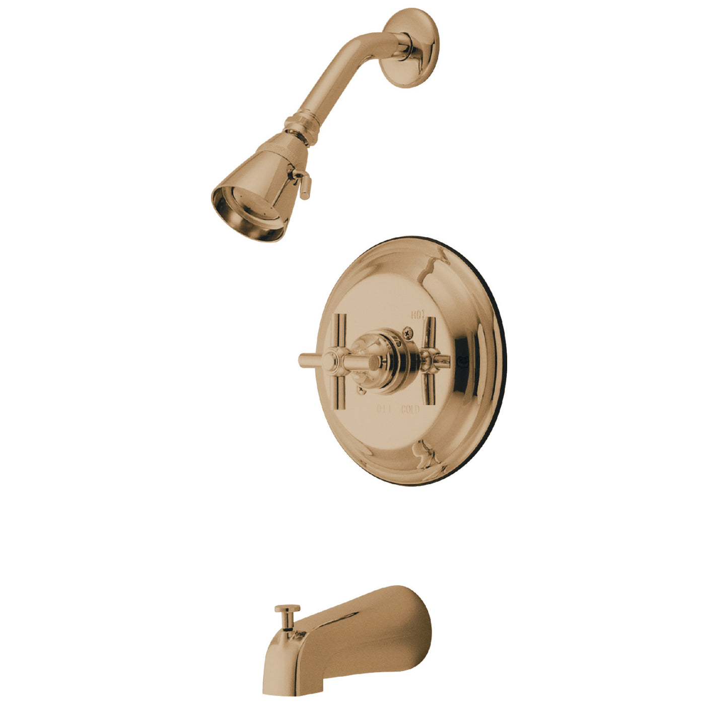 Elements of Design EB2632EX Tub and Shower Faucet, Polished Brass