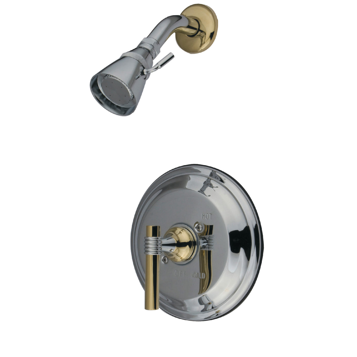 Elements of Design EB2634MLSO Shower Faucet, Polished Chrome/Polished Brass