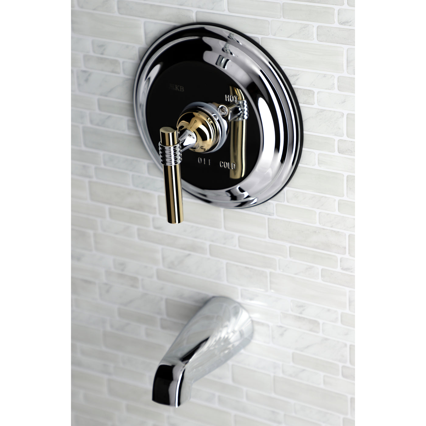 Elements of Design EB2634MLTO Tub Only Faucet, Polished Chrome/Polished Brass