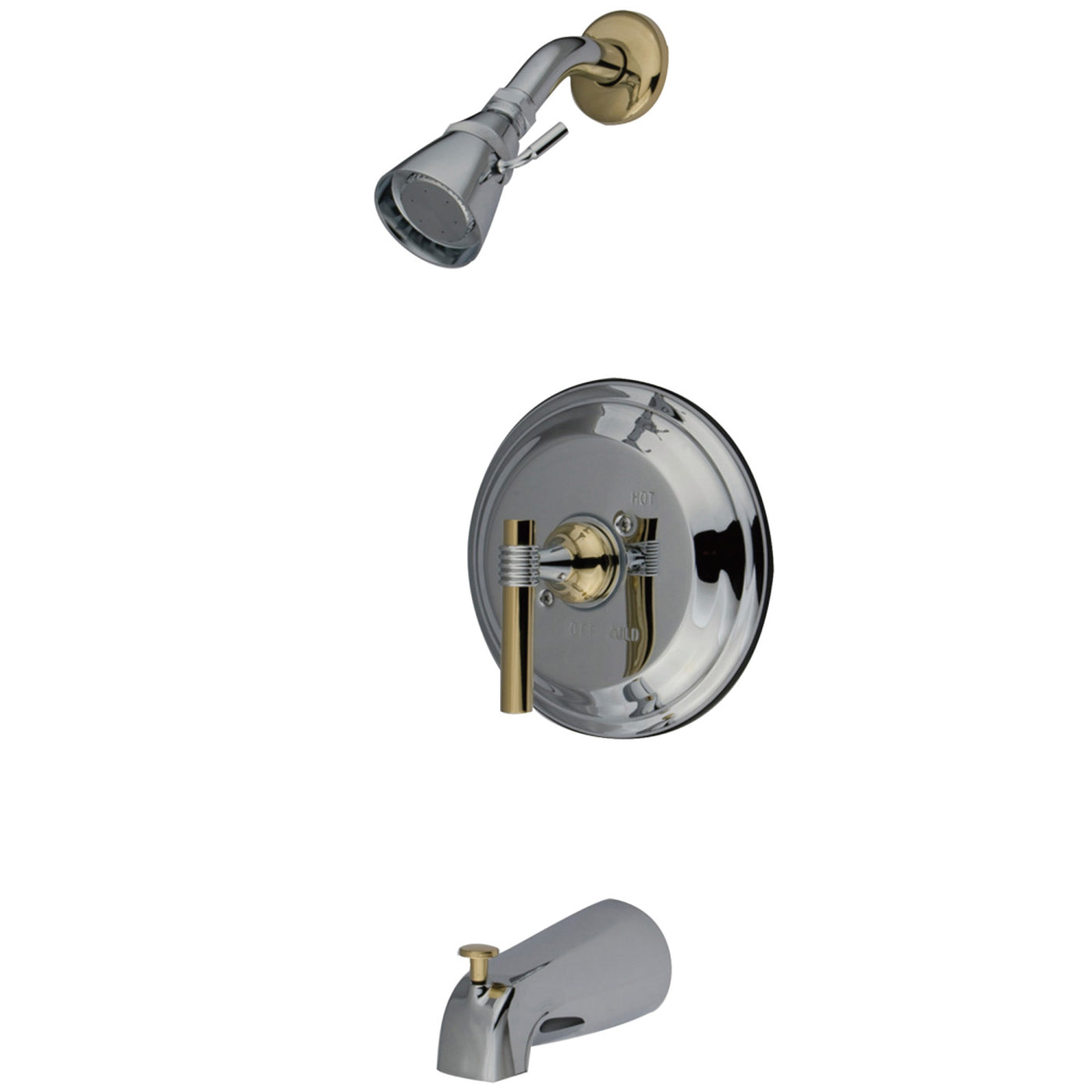 Elements of Design EB2634MLT Tub and Shower Faucet, Trim Only, Polished Chrome/Polished Brass