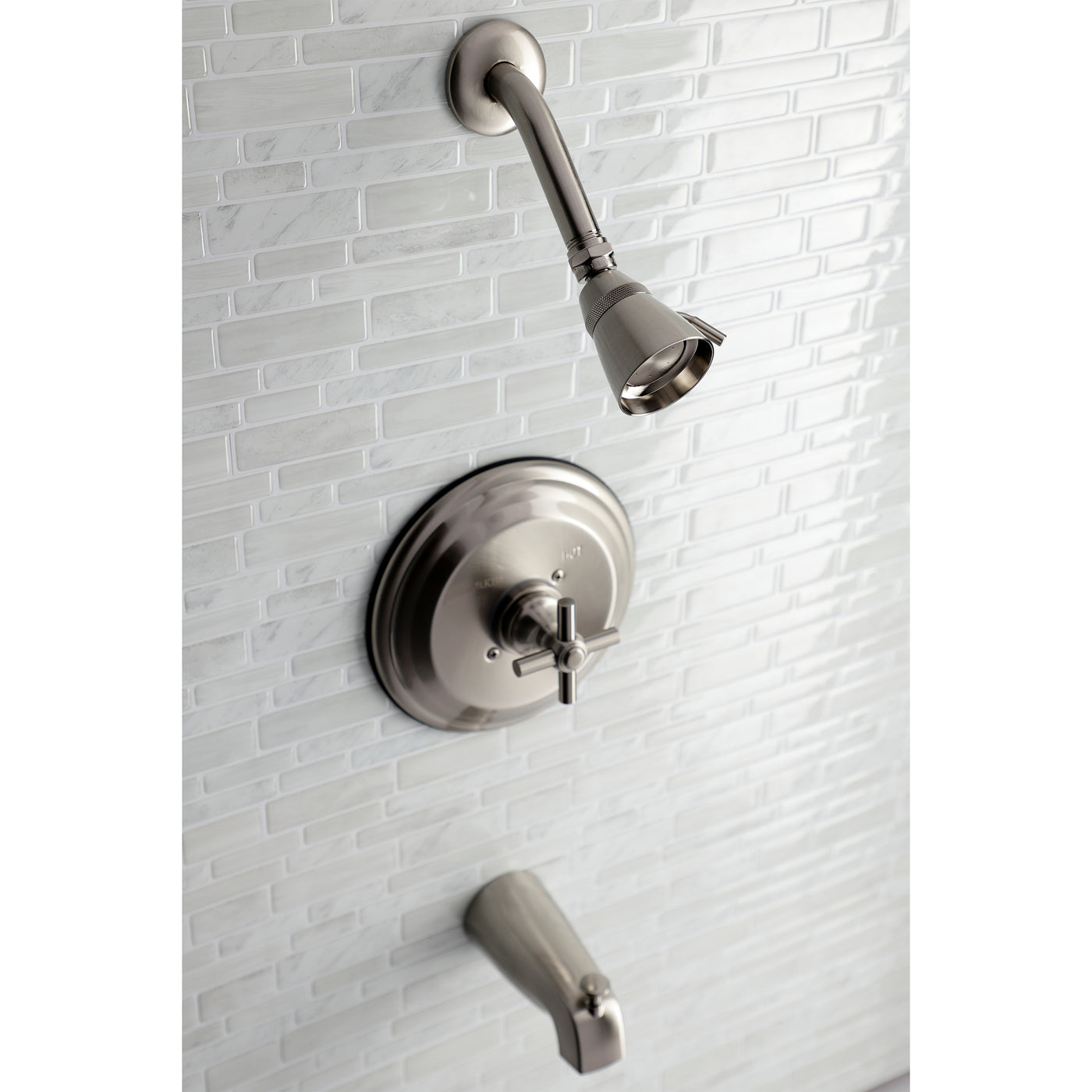 Elements of Design EB2638EX Tub and Shower Faucet, Brushed Nickel