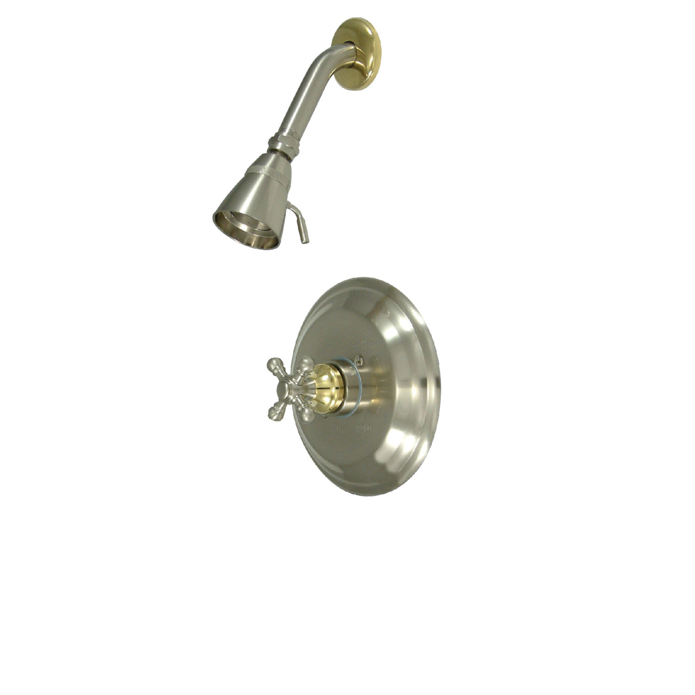 Elements of Design EB2639BXSO Pressure Balanced Shower Faucet, Brushed Nickel/Polished Brass
