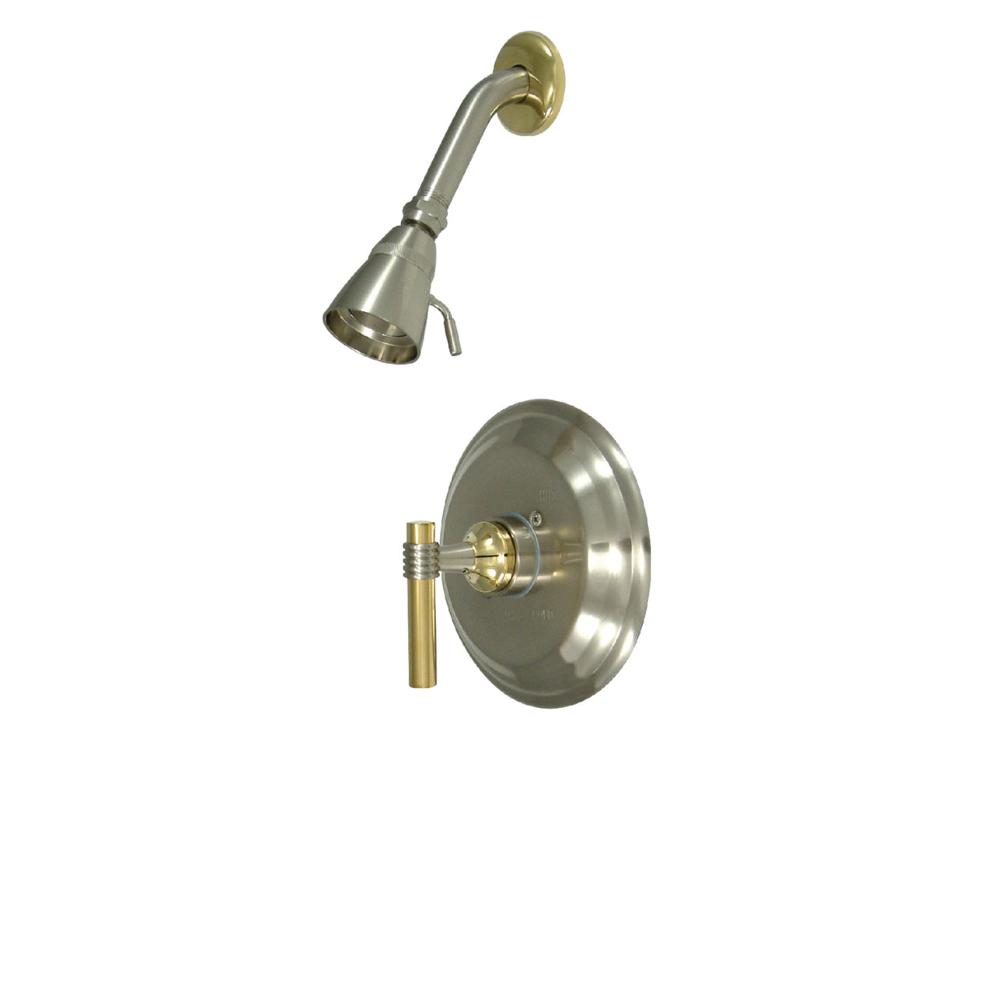 Elements of Design EB2639MLSO Shower Faucet, Brushed Nickel/Polished Brass
