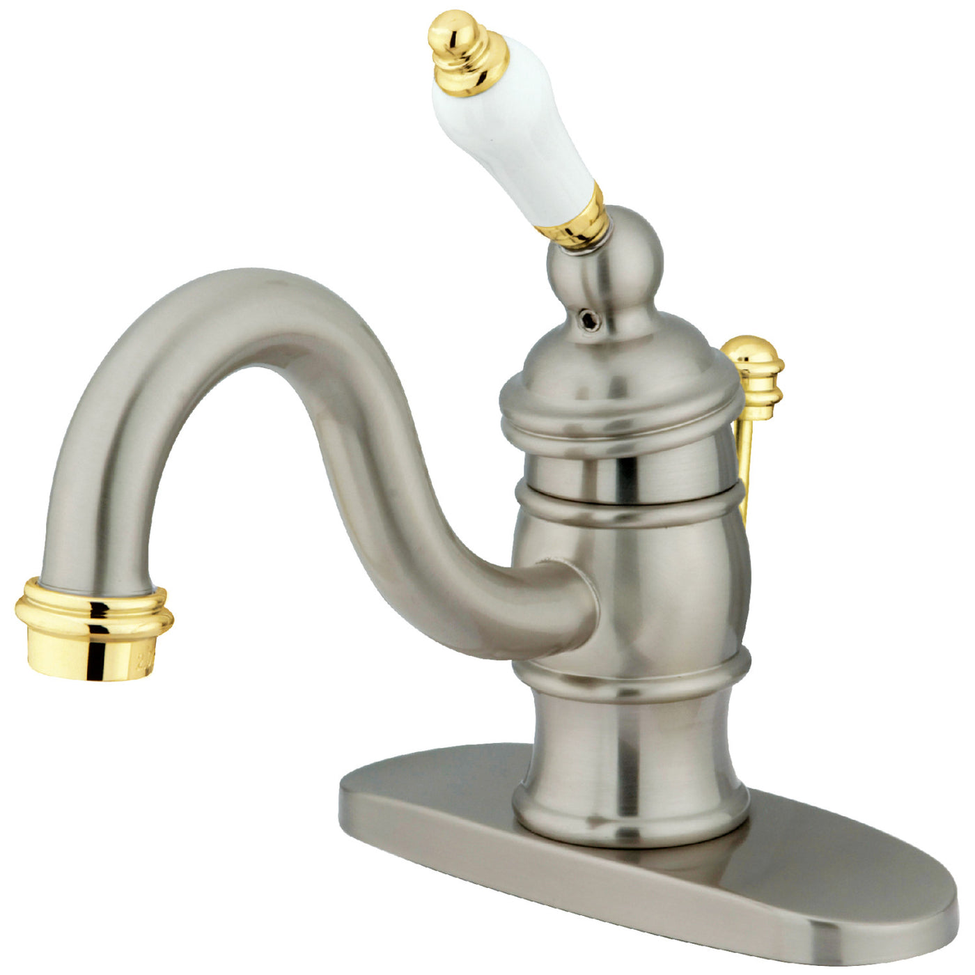 Elements of Design EB3409PL Single-Handle Bathroom Faucet, Brushed Nickel/Polished Brass