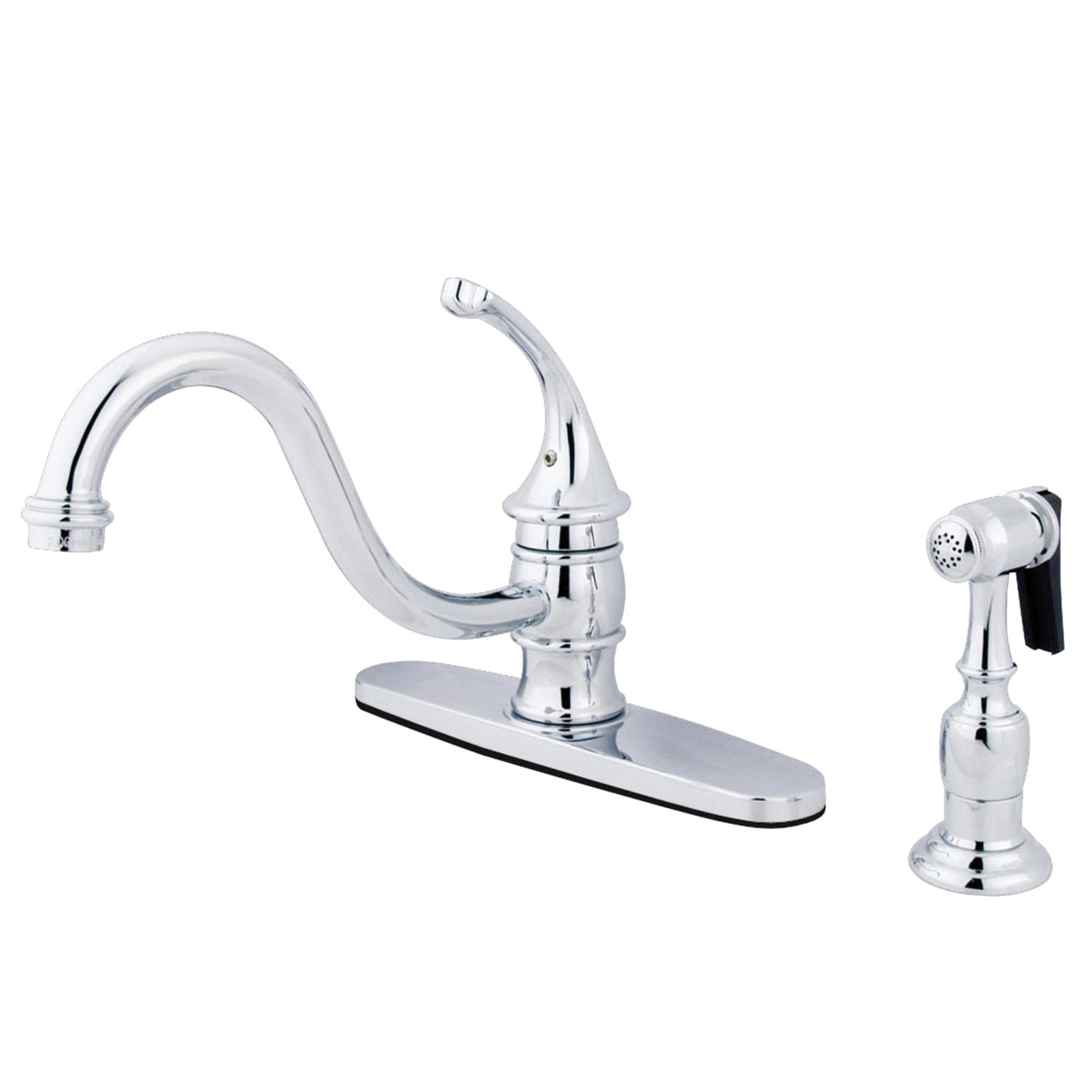 Elements of Design EB3571GLBS Single-Handle Kitchen Faucet with Brass Sprayer, Polished Chrome