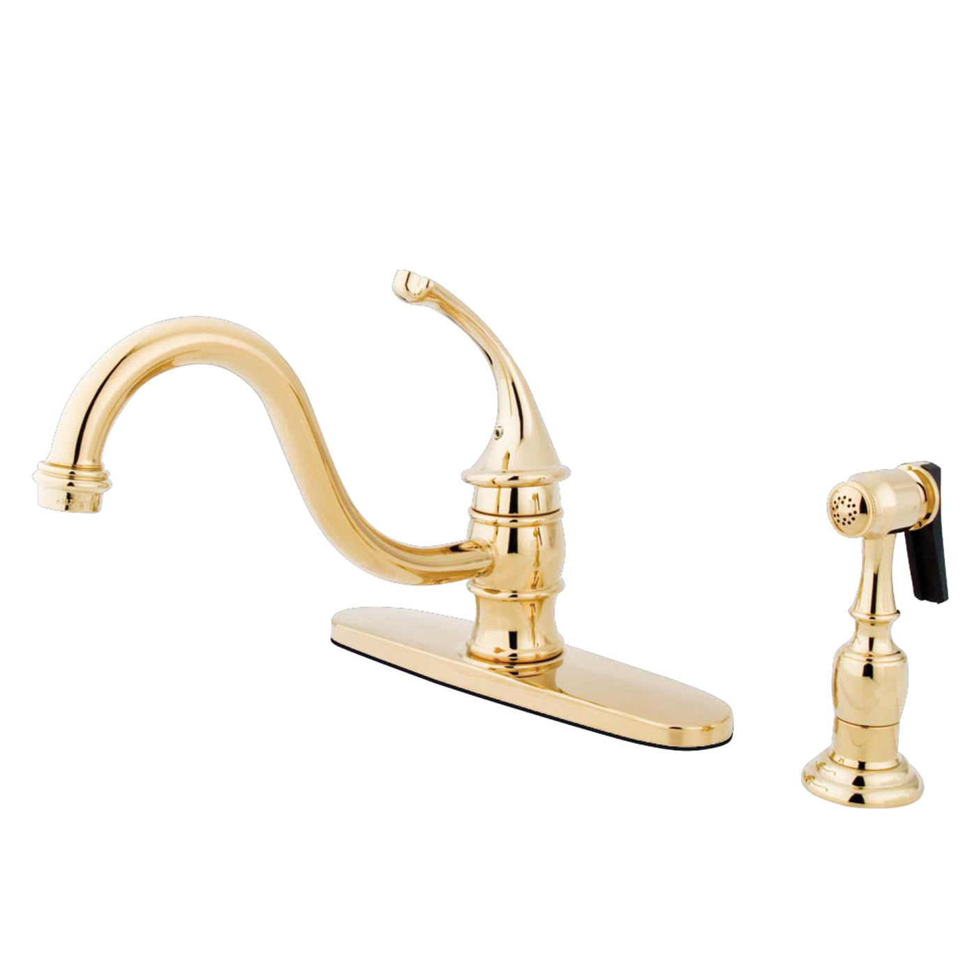Elements of Design EB3572GLBS Single-Handle Kitchen Faucet with Brass Sprayer, Polished Brass