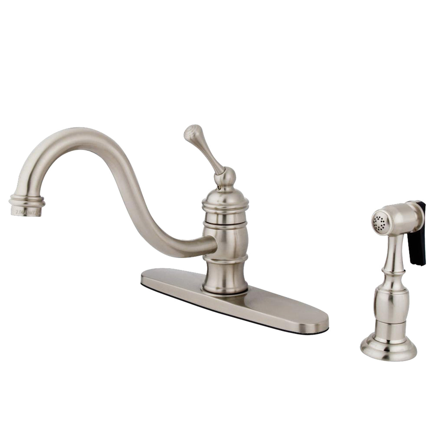 Elements of Design EB3578BLBS Single-Handle Kitchen Faucet with Brass Sprayer, Brushed Nickel