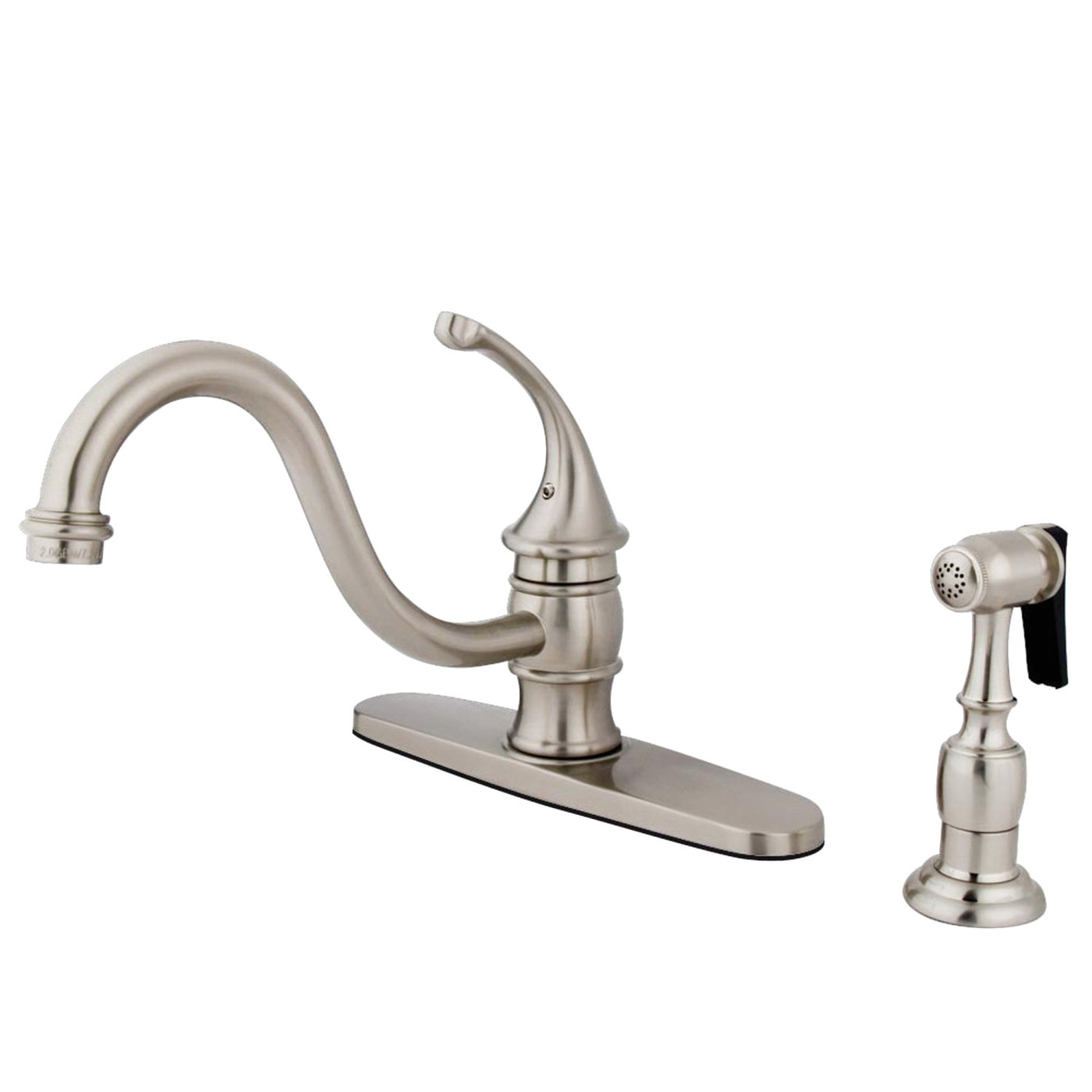 Elements of Design EB3578GLBS Single-Handle Kitchen Faucet with Brass Sprayer, Brushed Nickel