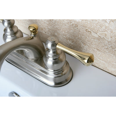 Elements of Design EB3609BL 4-Inch Centerset Bathroom Faucet, Brushed Nickel/Polished Brass