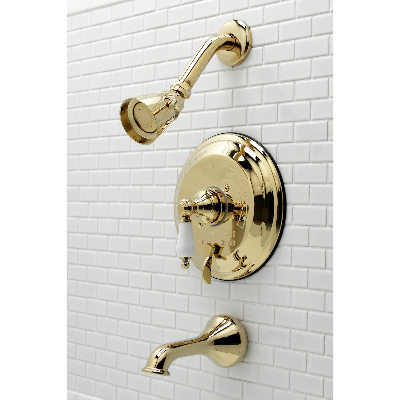 Elements of Design EB36320PL Tub and Shower Faucet, Polished Brass