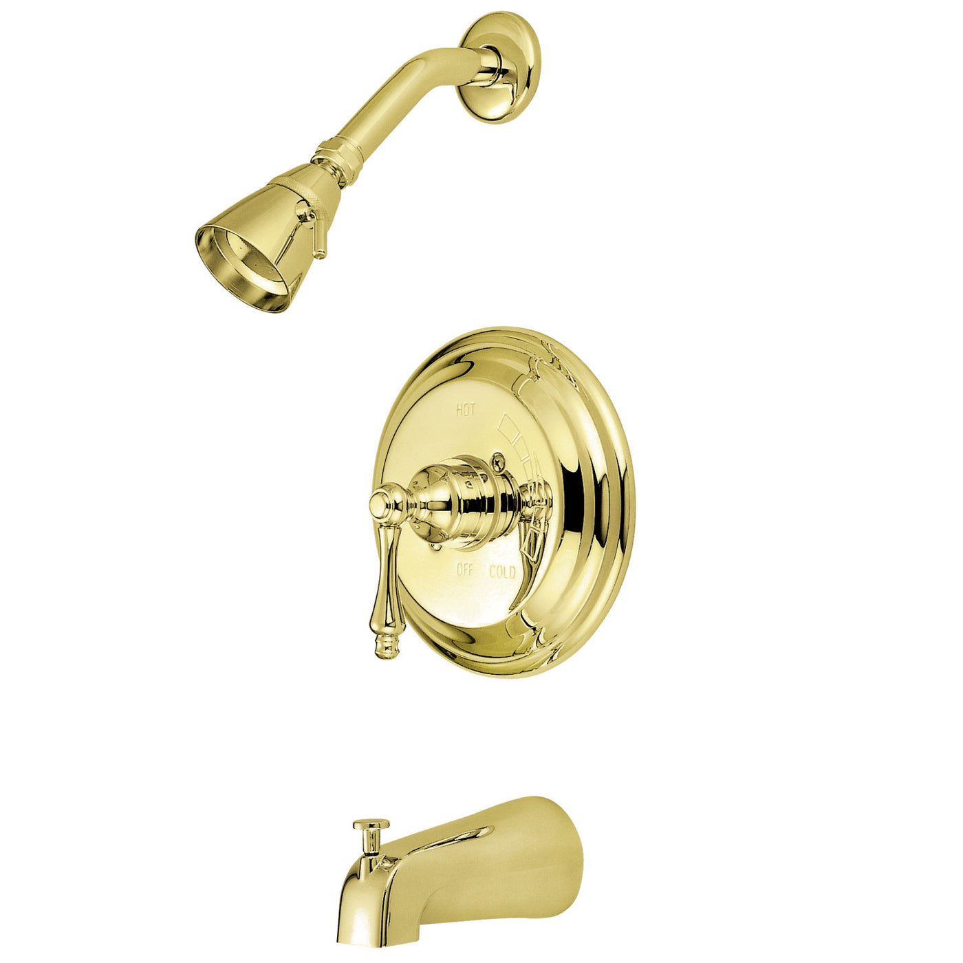 Elements of Design EB3632AL Tub and Shower Faucet, Polished Brass