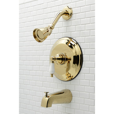 Elements of Design EB3632PL Tub and Shower Faucet, Polished Brass