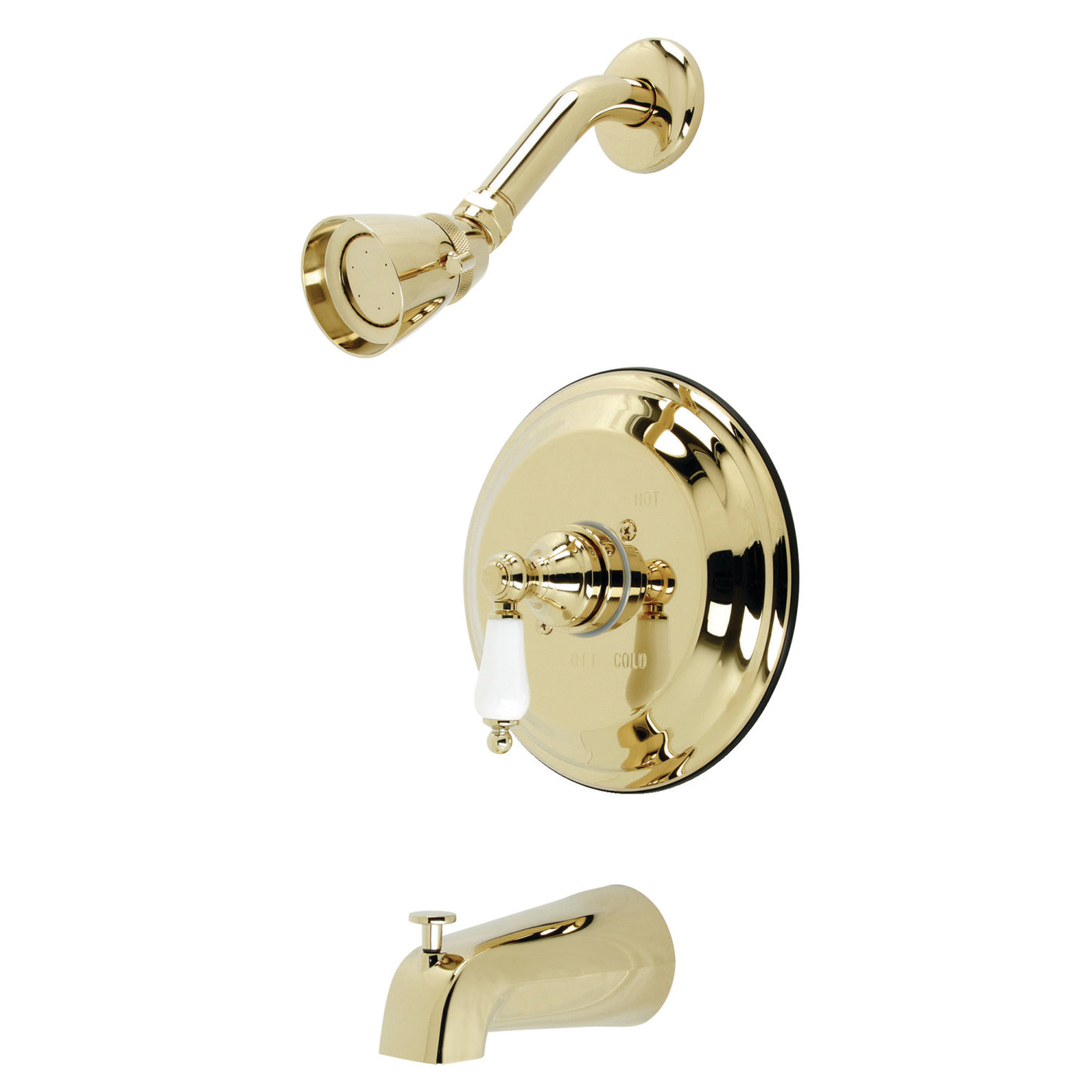 Elements of Design EB3632PL Tub and Shower Faucet, Polished Brass