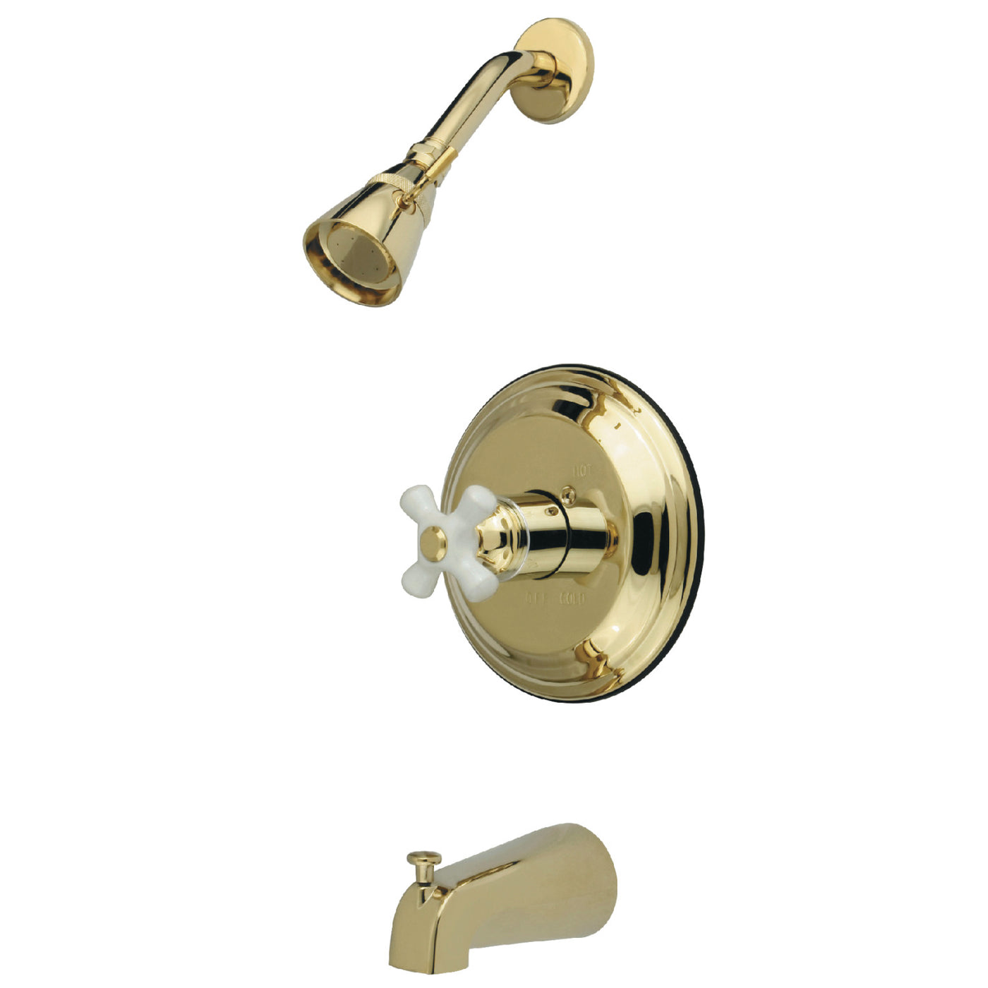 Elements of Design EB3632PX Tub and Shower Faucet, Polished Brass