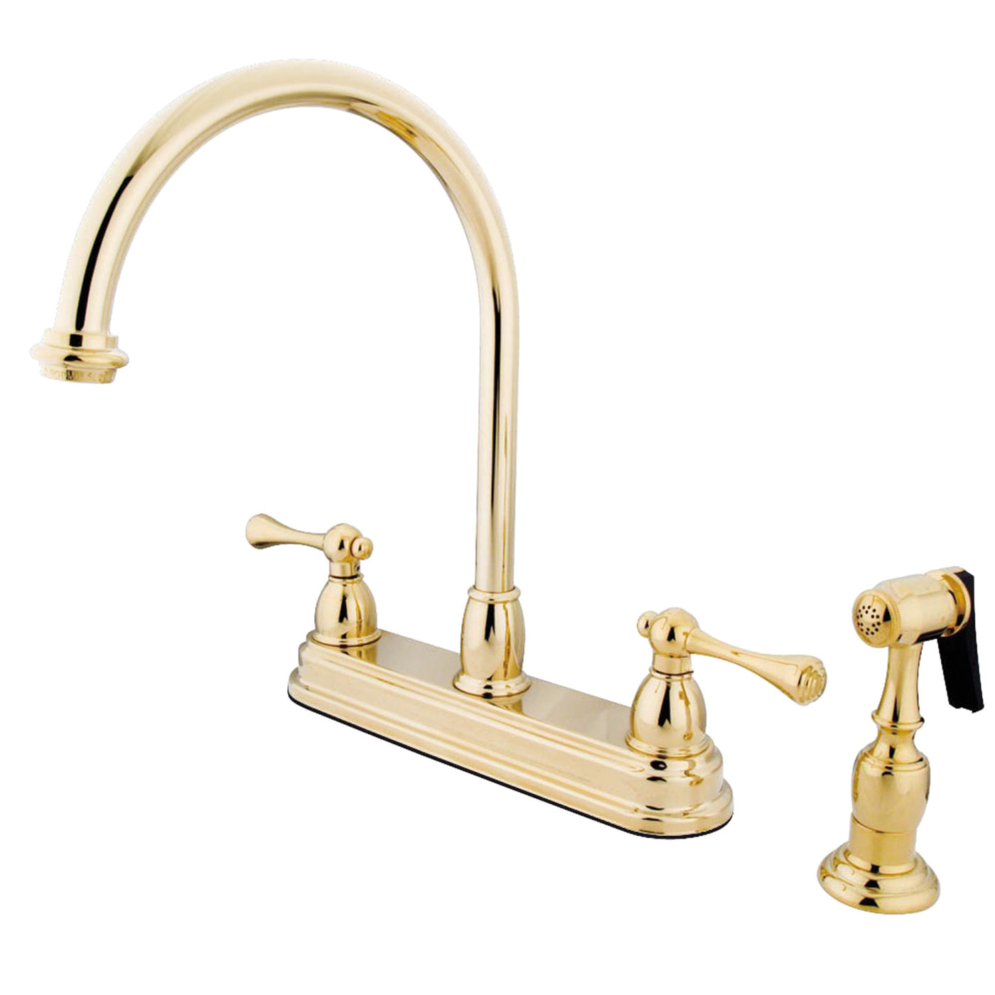 Elements of Design EB3752BLBS Centerset Kitchen Faucet, Polished Brass