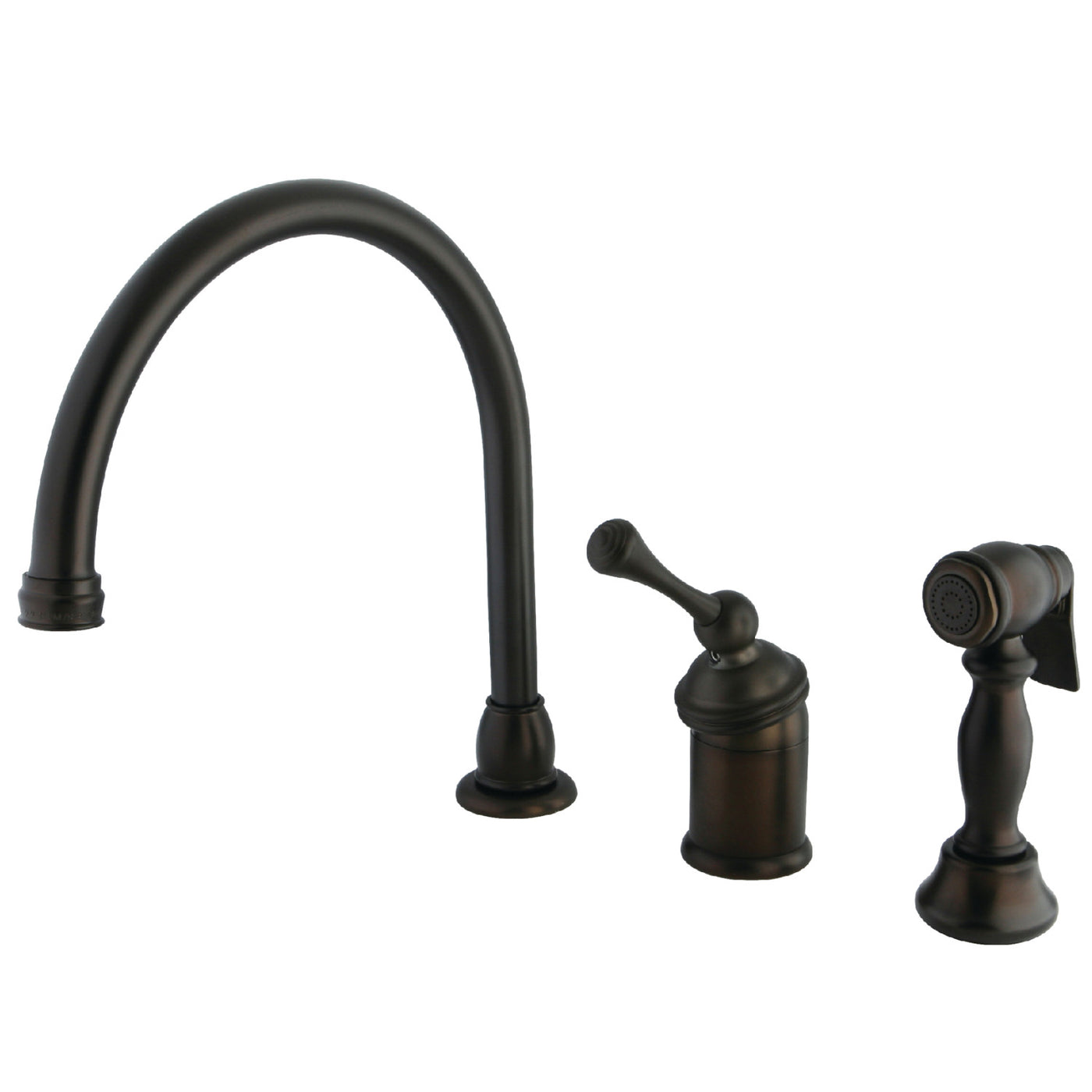 Elements of Design EB3815BLBS Single-Handle Widespread Kitchen Faucet with Brass Sprayer, Oil Rubbed Bronze