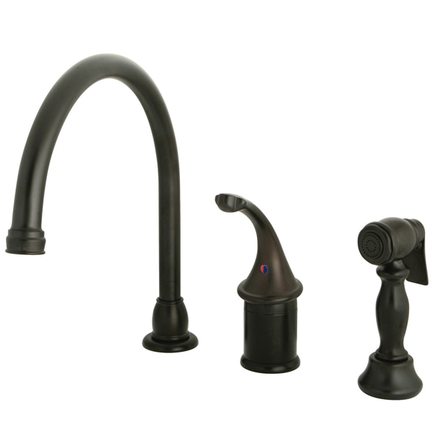 Elements of Design EB3815GLBS Single-Handle Widespread Kitchen Faucet with Brass Sprayer, Oil Rubbed Bronze