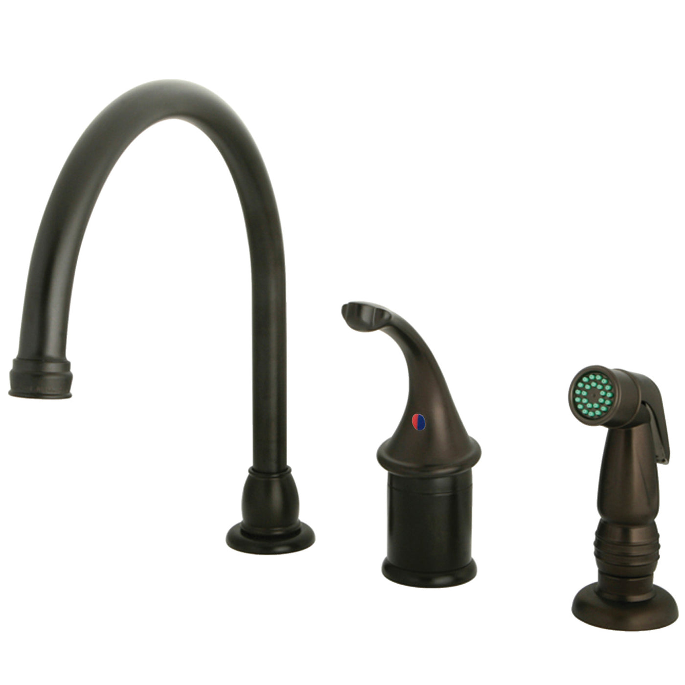 Elements of Design EB3815GLSP Single-Lever Widespread Kitchen Faucet with Plastic Sprayer, Oil Rubbed Bronze