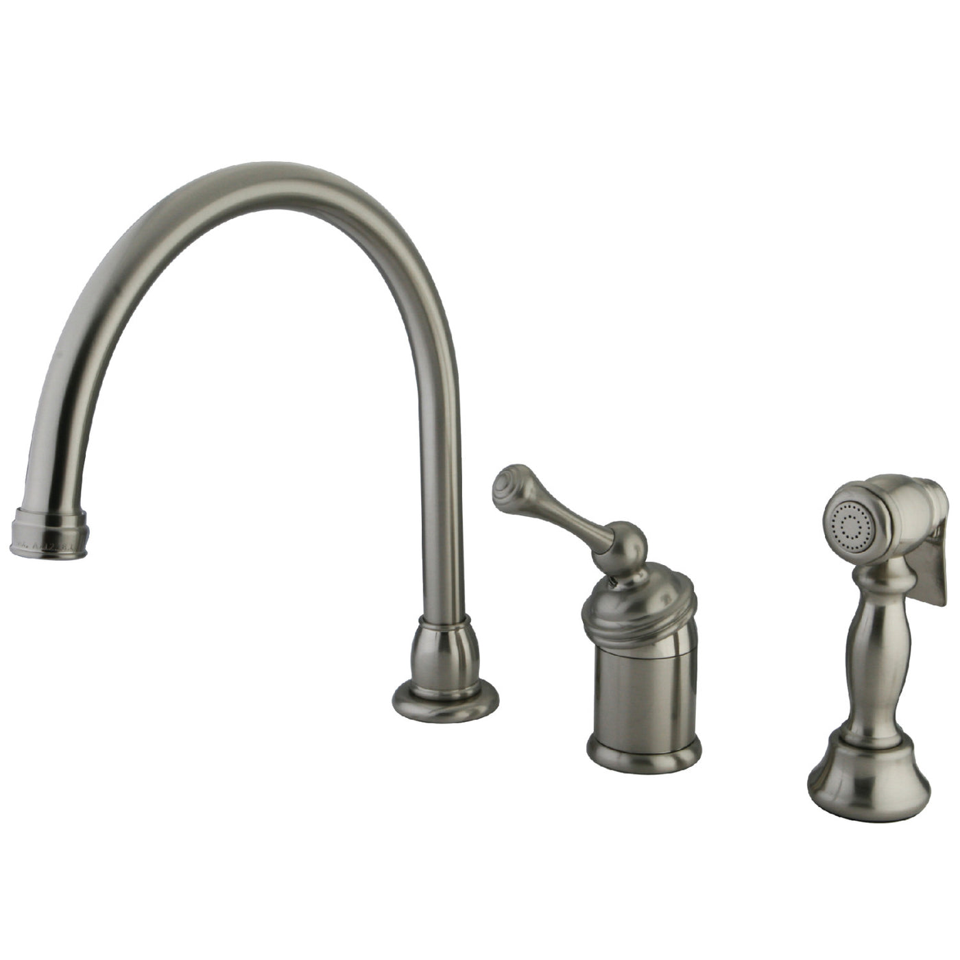 Elements of Design EB3818BLBS Single-Handle Widespread Kitchen Faucet with Brass Sprayer, Brushed Nickel