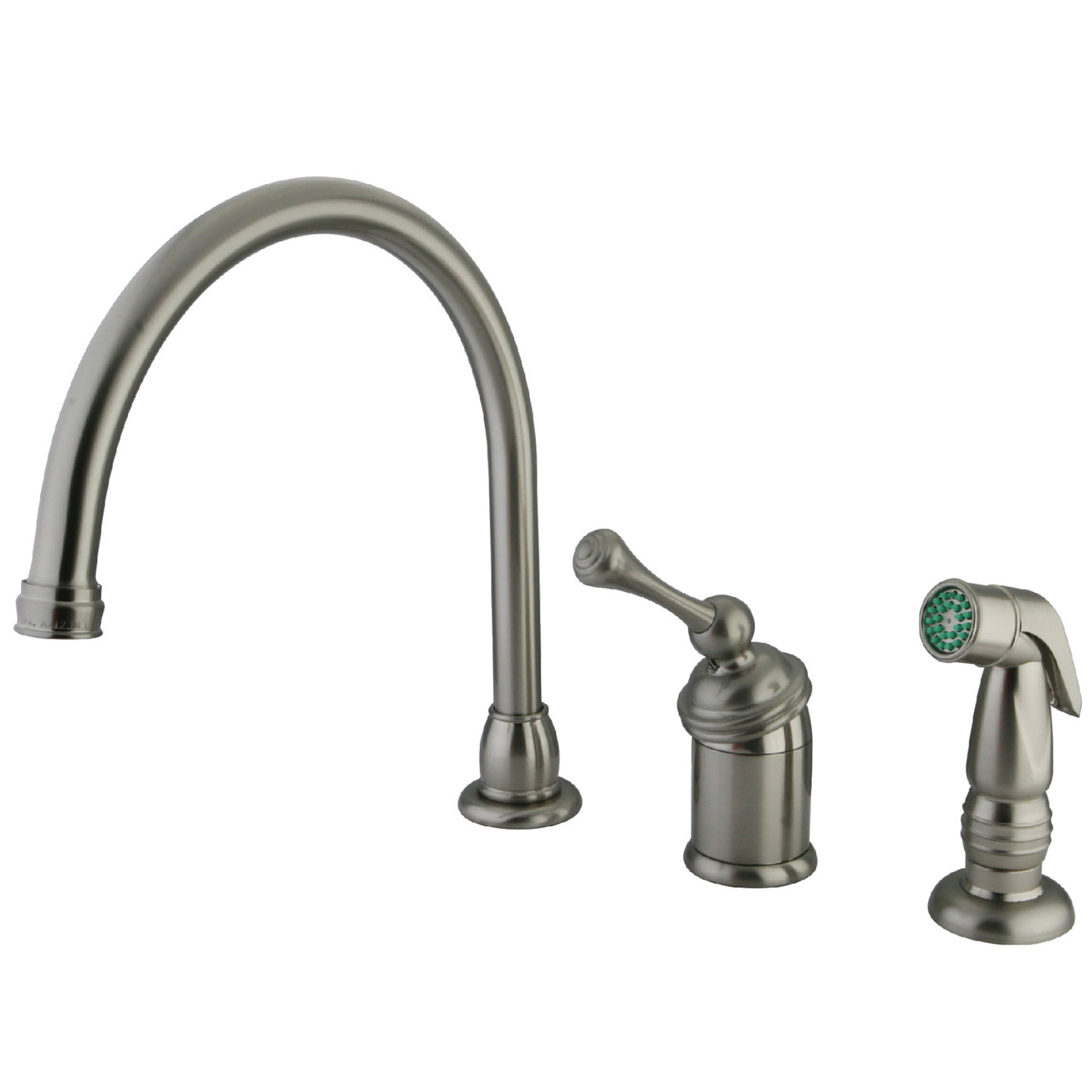 Elements of Design EB3818BLSP Single-Handle Widespread Kitchen Faucet with Plastic Sprayer, Brushed Nickel