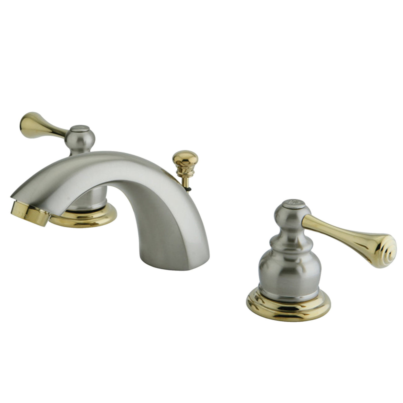 Elements of Design EB3949BL Mini-Widespread Bathroom Faucet, Brushed Nickel/Polished Brass