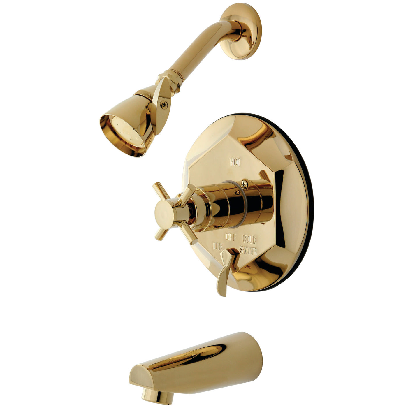 Elements of Design EB46320DX Tub and Shower Faucet, Polished Brass