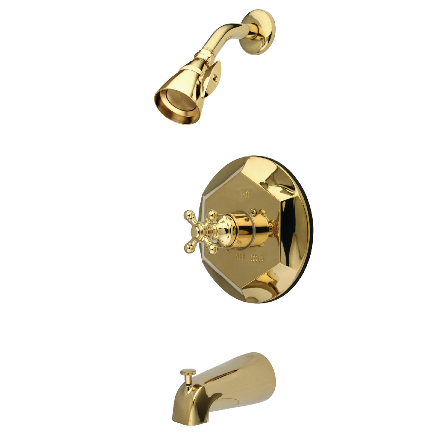 Elements of Design EB4632BX Tub and Shower Faucet, Polished Brass