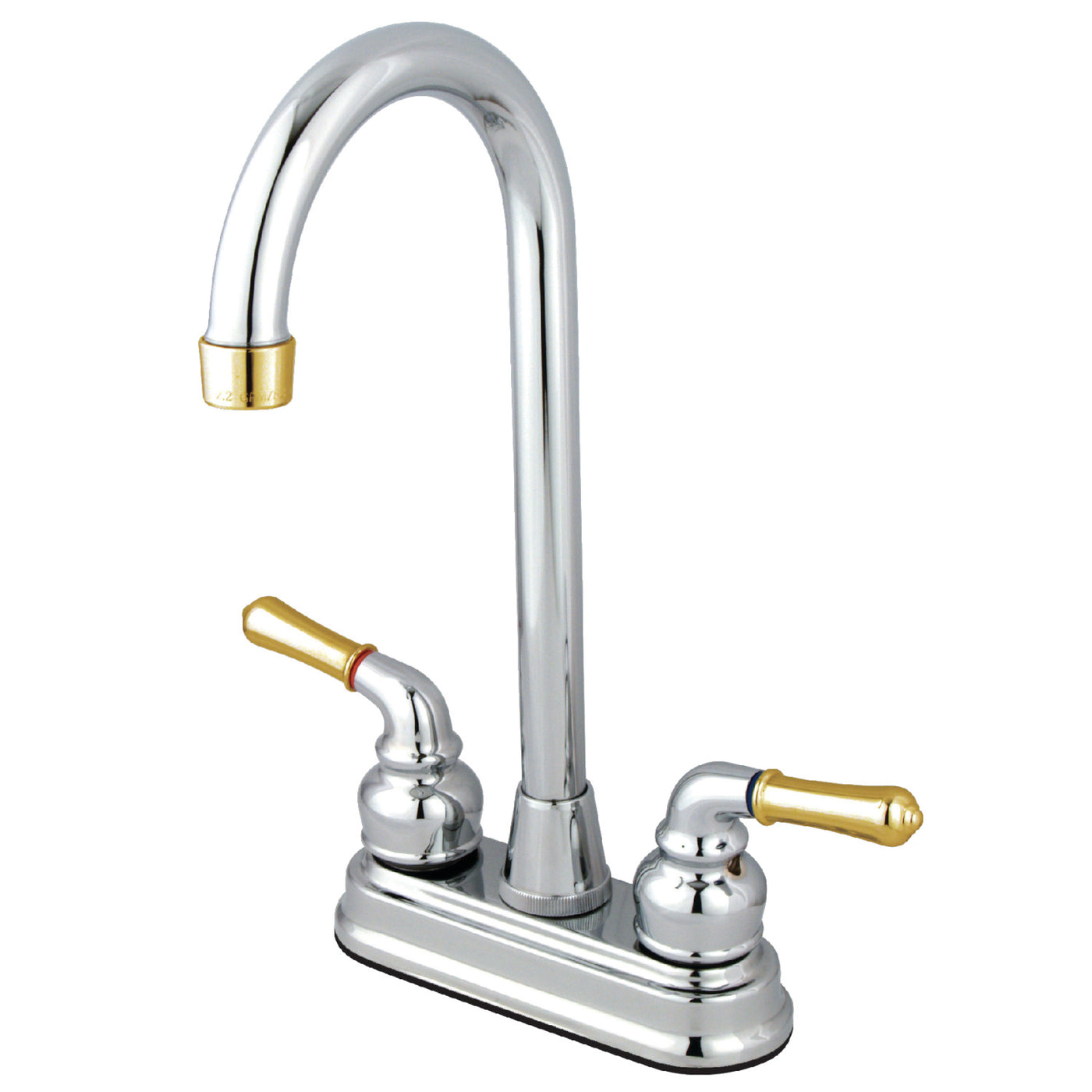Elements of Design EB494 Two-Handle 4-Inch Centerset Bar Faucet, Polished Chrome/Polished Brass