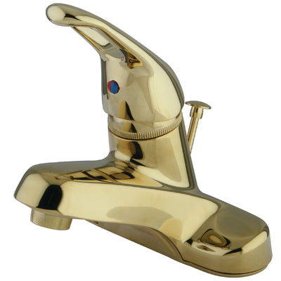 Elements of Design EB512B Single-Handle 4" Centerset Bathroom Faucet with Brass Pop-Up, Polished Brass