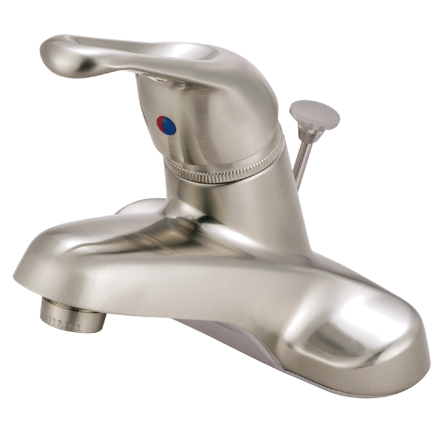 Elements of Design EB518B Single-Handle 4" Centerset Bathroom Faucet with Brass Pop-Up, Brushed Nickel